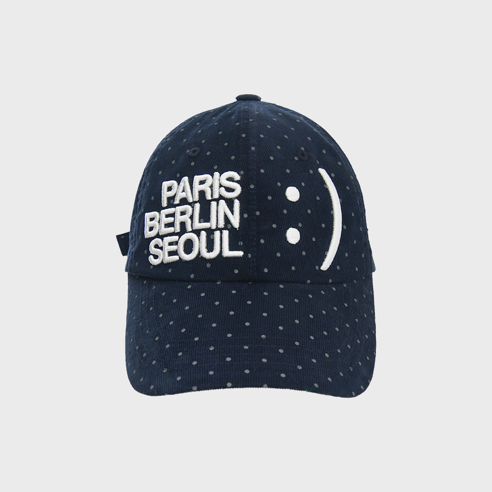 [THE MUSEUM VISITOR]★韓国人気★SMILE LOGO BALLCAP SMILE LOGO WASHED BALLCAP (BLUE) : THE MUSEUM VISITOR