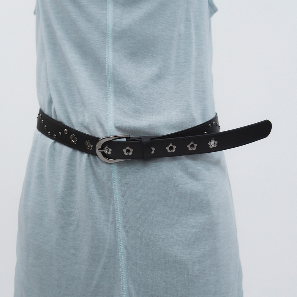 FLOWER EYELET BELT [BLACK] - 감도 깊은 취향 셀렉트샵 29CM