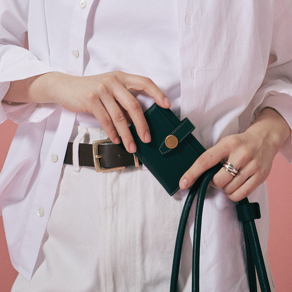 ★DeMAKER★ Nouveau walletdeep green Designer fashion, Seoul-fully created | W Concept