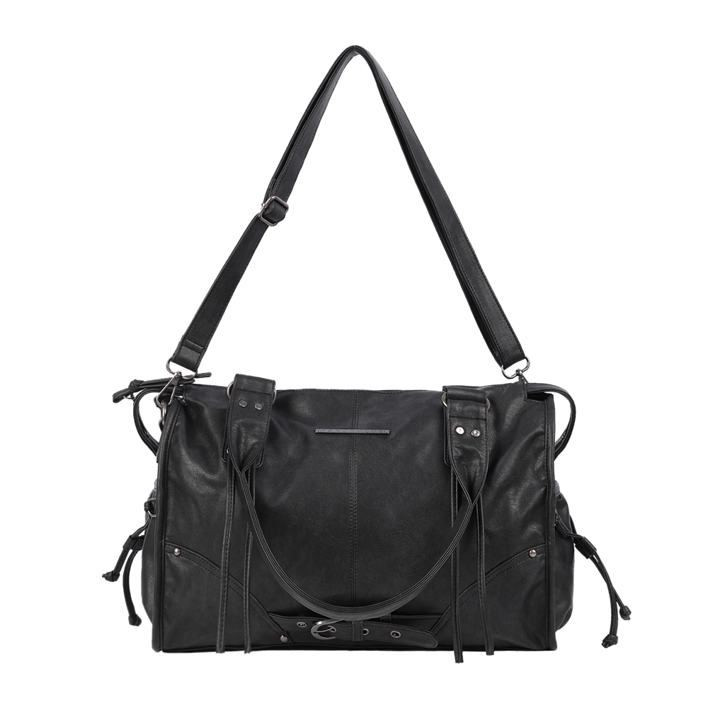 BELTED WASHING LEATHER BAG (BLACK) F25QE990 - 감도 깊은 취향