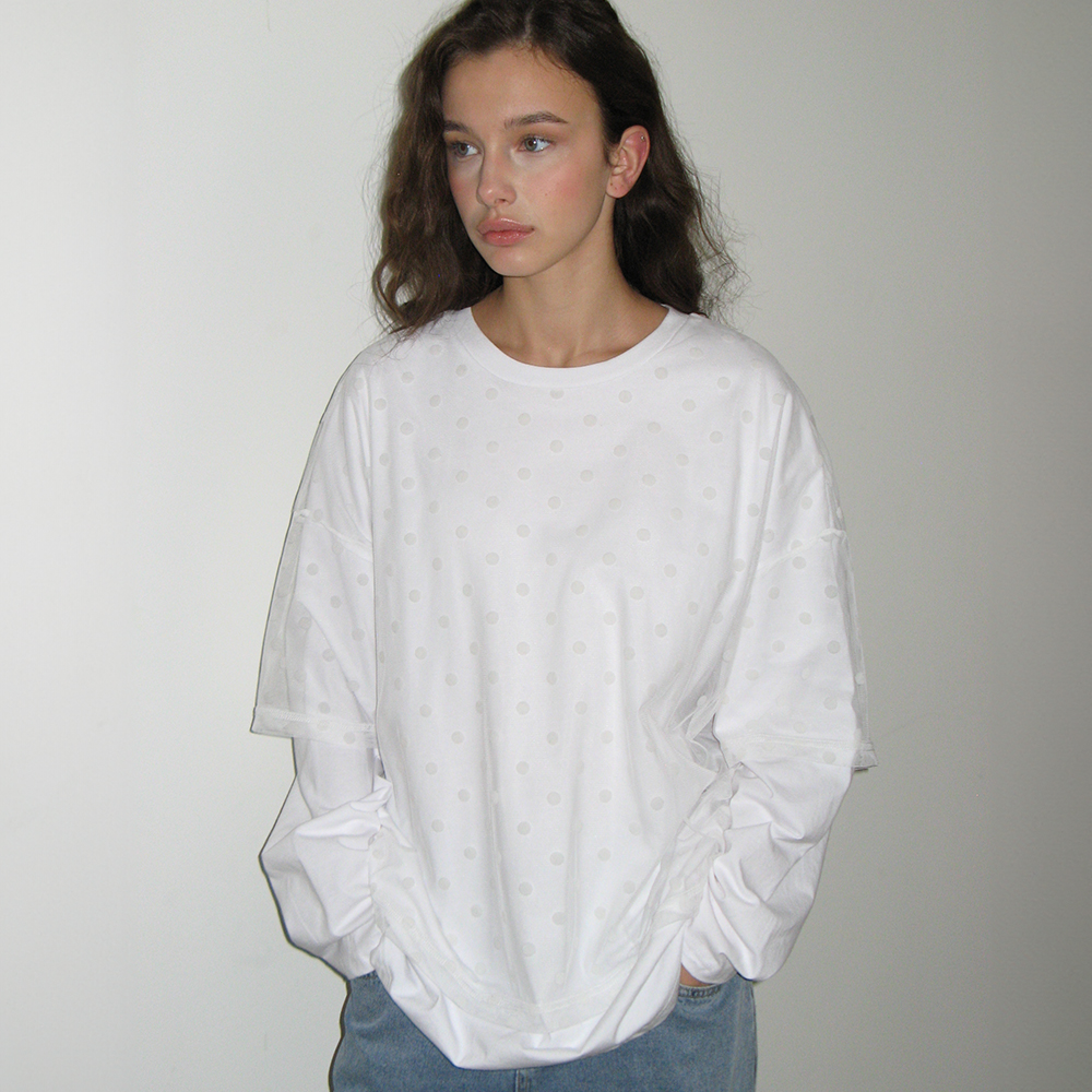 ALPHABET SKETCH CAT RINGER LONG SLEEVE CHARCOAL BLUE - 감도