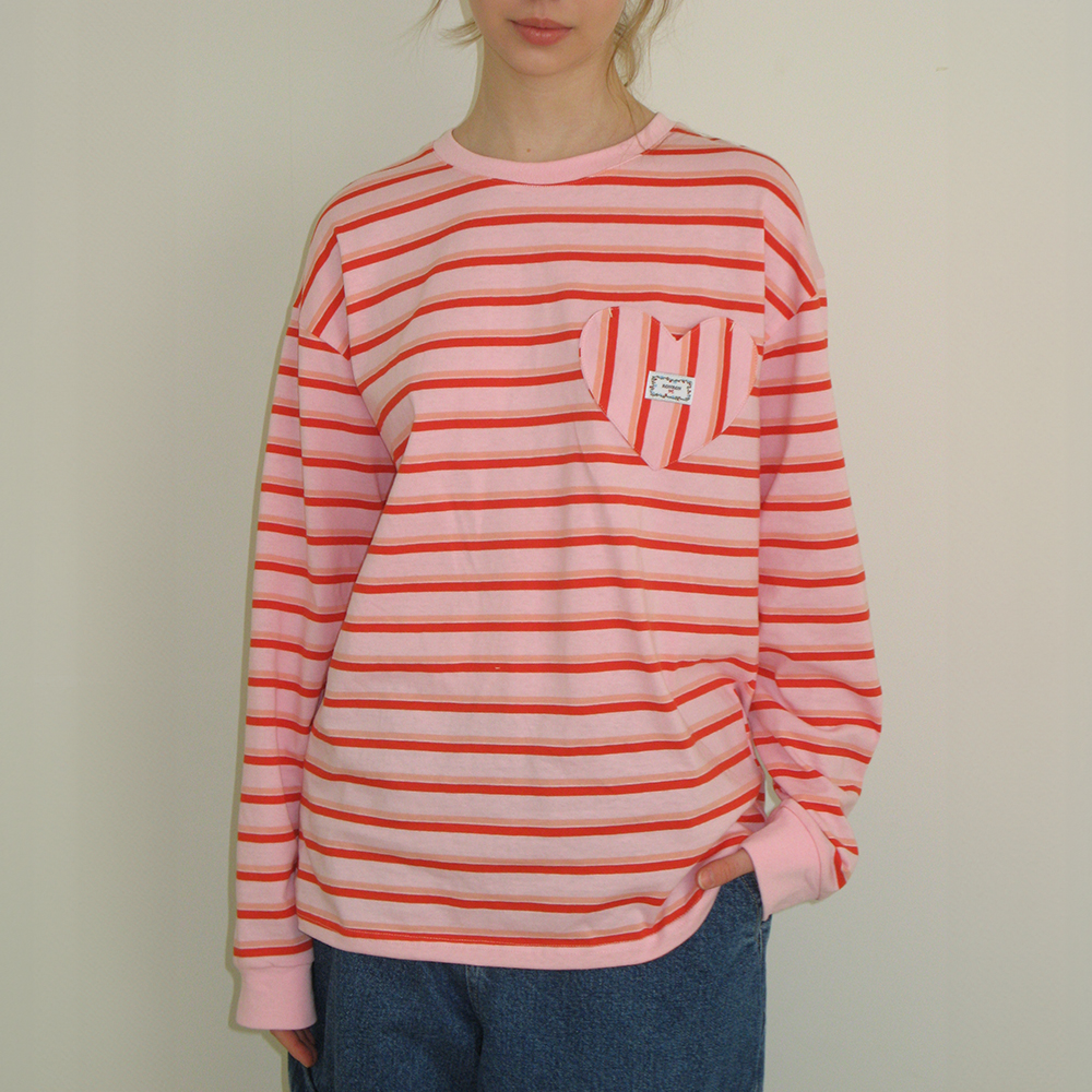 Tシャツ・カットソー RONRON CROSS STITCH RASPBERRY RAGLAN LONG SLEEVE OATMEAL RED CROSS STITCH RASPBERRY RAGLAN LONG SLEEVE OATMEAL RED - 감도