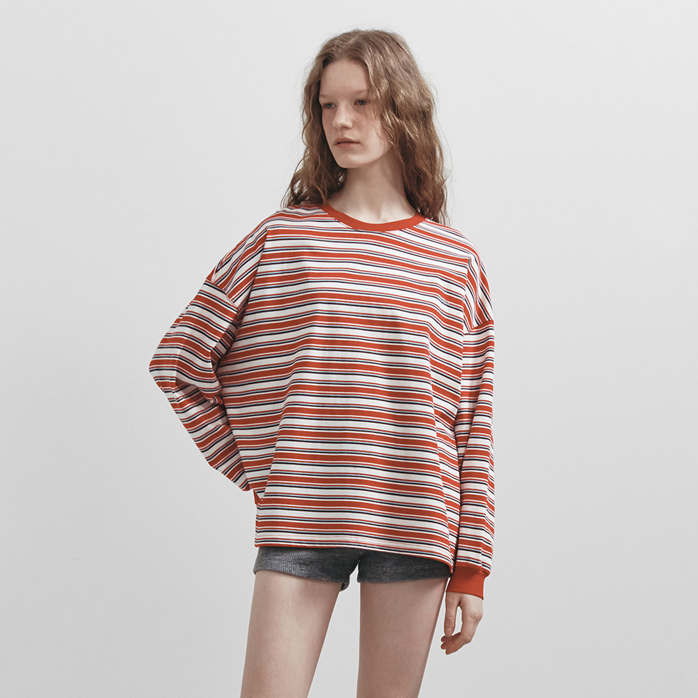 ●RAIVE● Stripe Overfit Long Sleeve T-shirt VW5SE515_3color Stripe Overfit Long Sleeve T-shirt VW5SE515_3color - 감도
