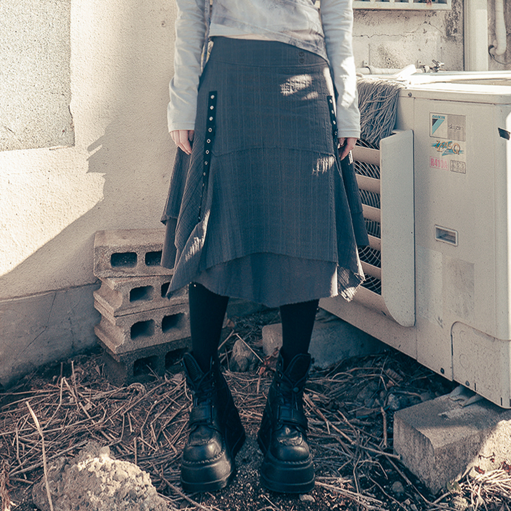 ★lalafox★PLEATED SWEAT SKIRT★Charcoal★韓国★大人気★ dca71f96d254787b5e3f606407e694