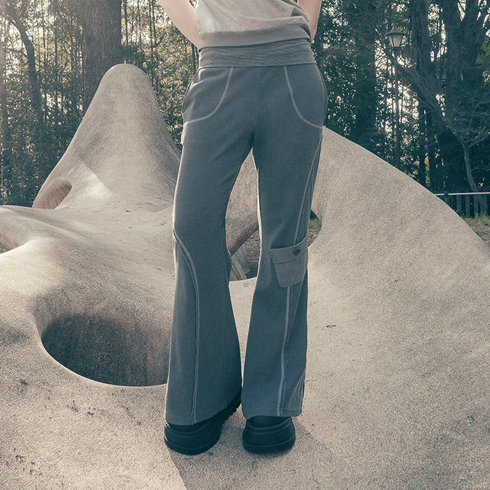 ★NOFFICIALNOFFICE★SILVER PIPING BOOTS CUT PANTS★正規品 SILVER PIPING BOOTS CUT STRING PANTS BLACK - 감도 깊은 취향