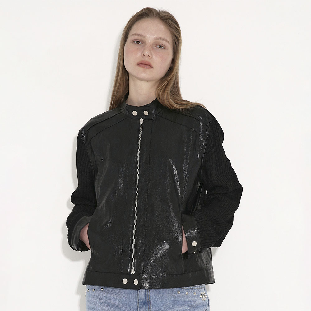 Striped Ruffled Strap Jacket [Black] - 감도 깊은 취향 셀렉트