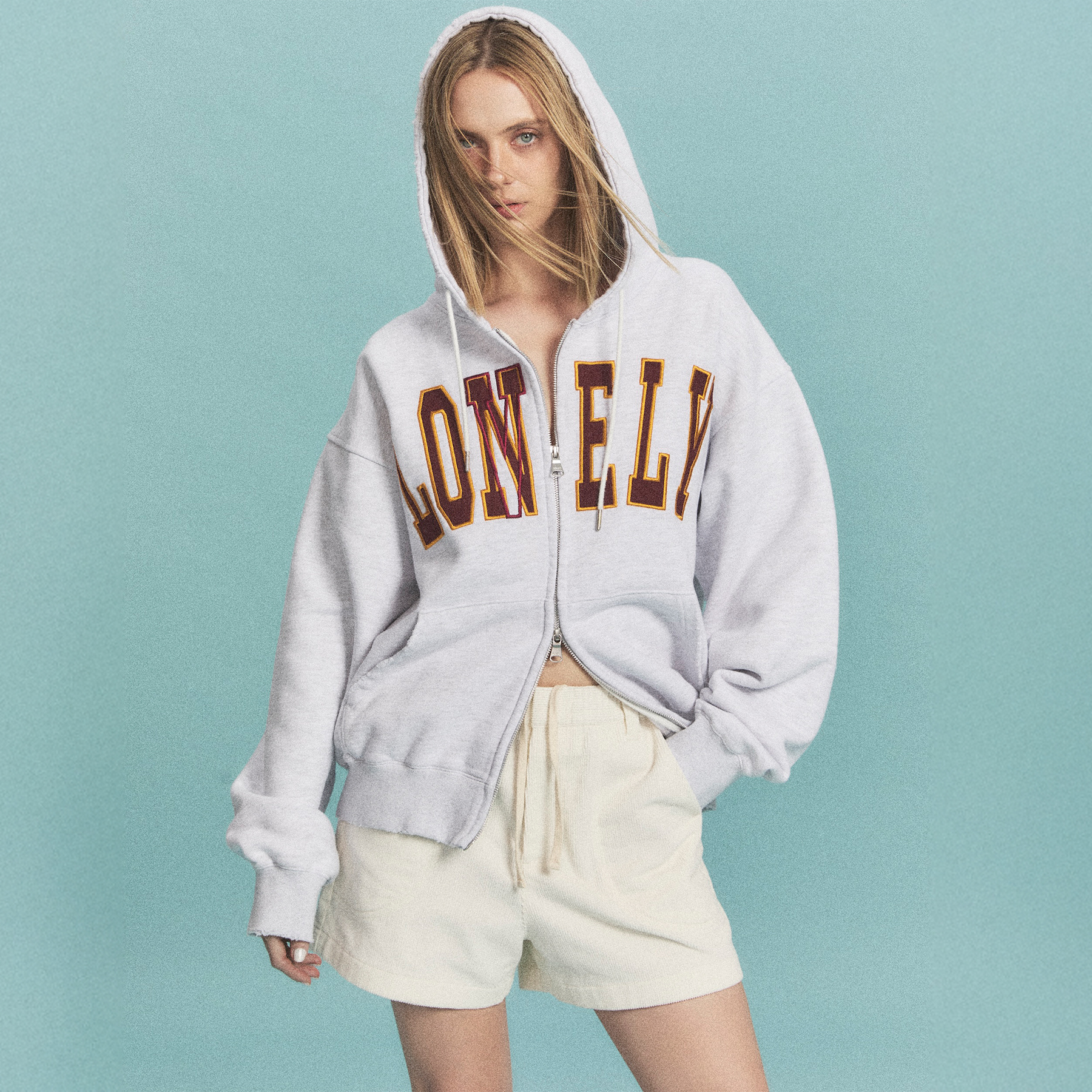 Acoldheart Pullover Hood - Light Grey - 감도 깊은 취향