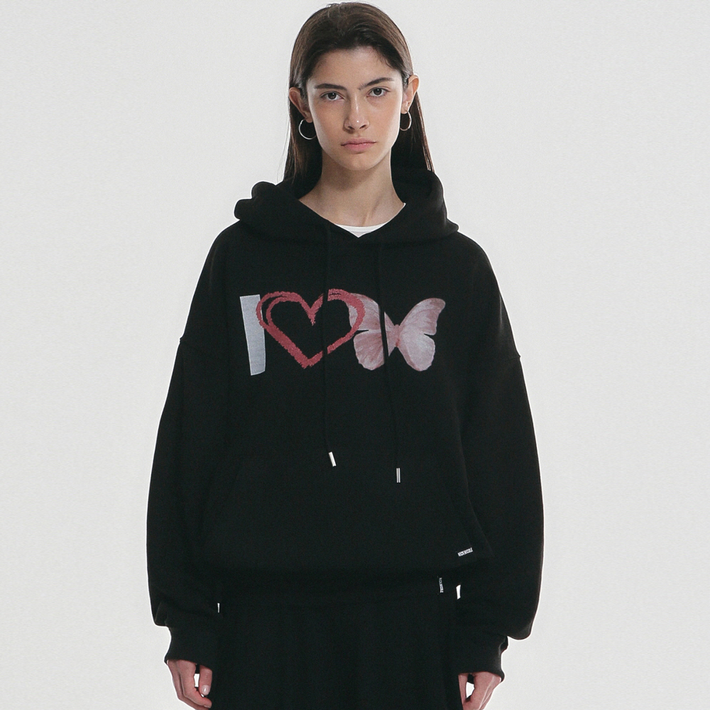 HEART SPRAY PRINTED HOODY (GREY) - 감도 깊은 취향 셀렉트샵 29CM