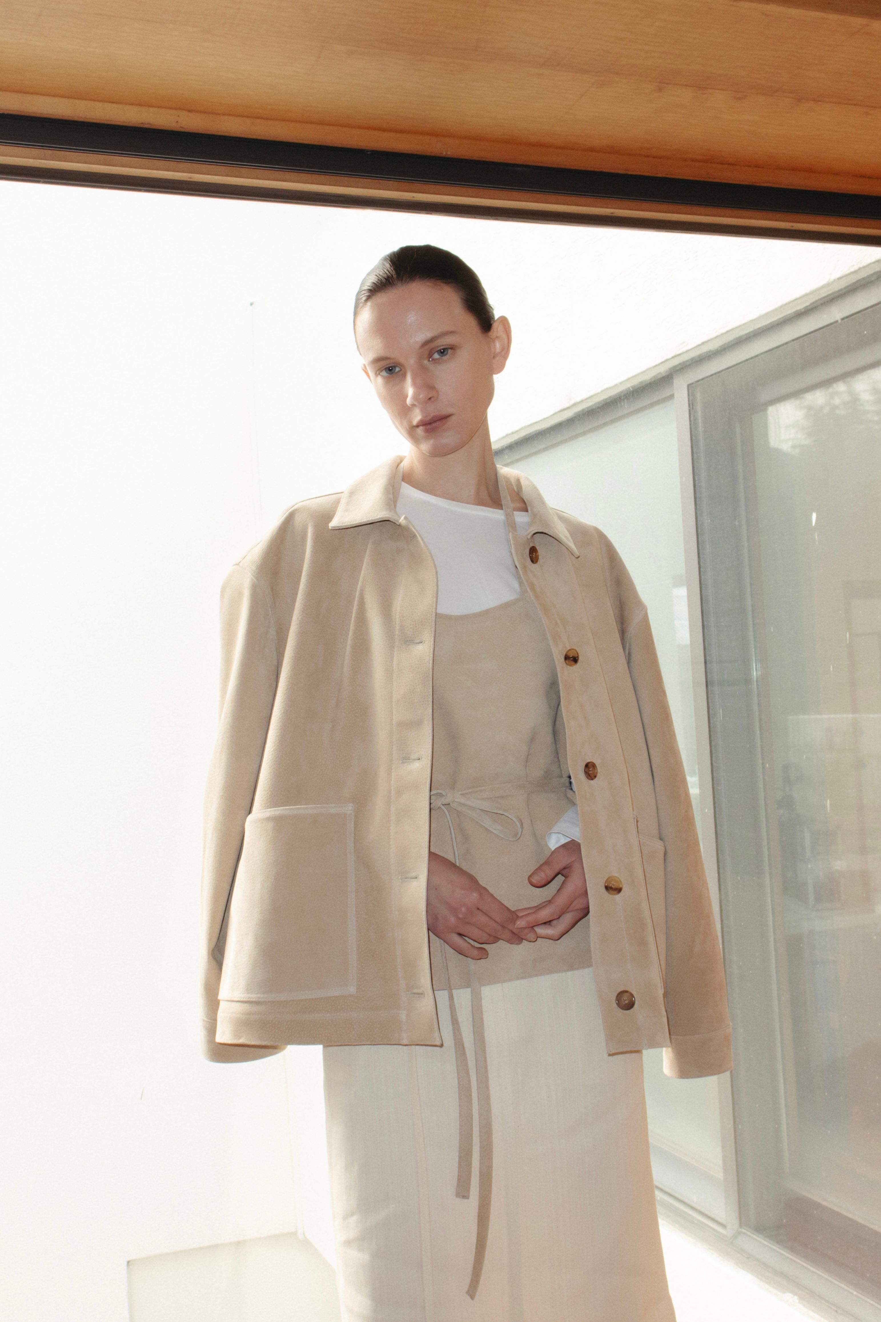 ジャケット・アウター MONOHA Suede work jacket light beige Suede work jacket (light beige / gray / camel) : MONOHA