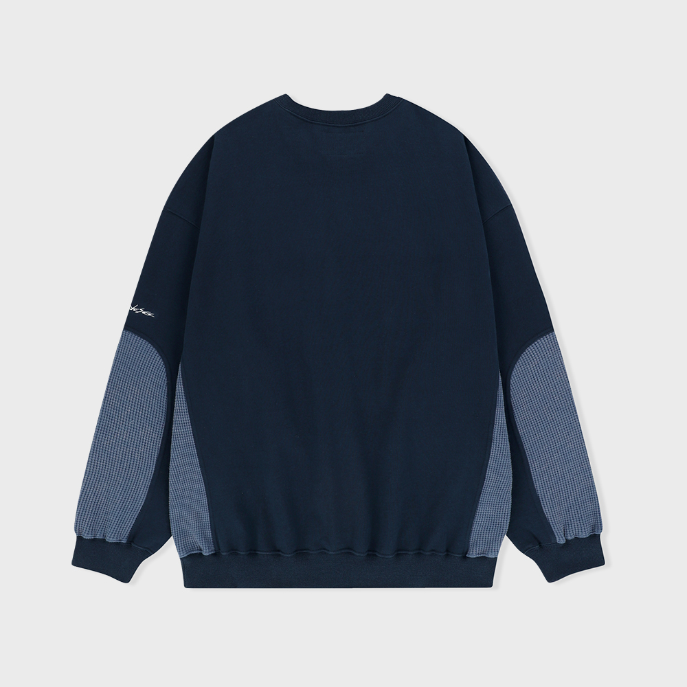 Y.E.S Waffle Sweatshirt Navy - 감도 깊은 취향 셀렉트샵 29CM