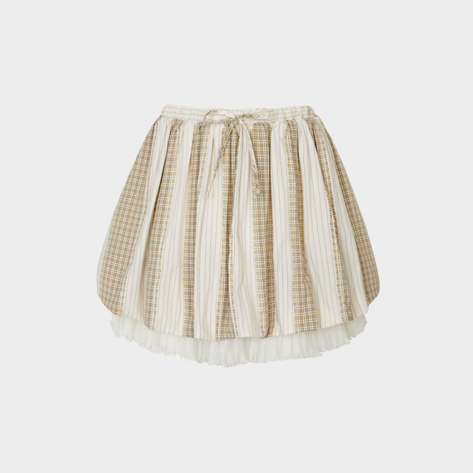 ◆Loulouseoul◆ Baby Mushroom Mix Skirt Beige LOULOUSEOUL Baby Mushroom Mix Skirt - Beige | 하이츠스토어