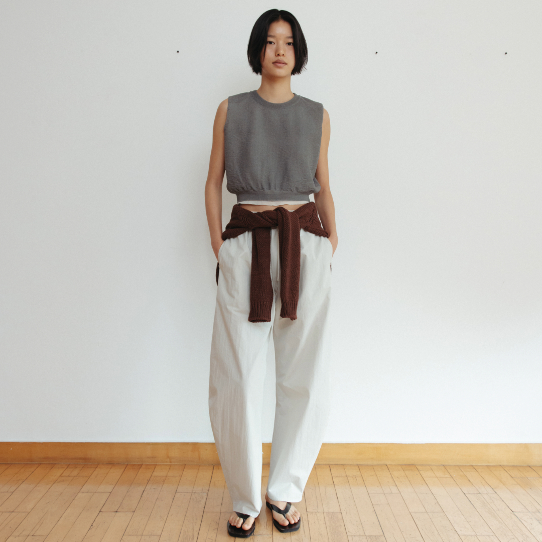[MONOHA] / ☆ 25SS Cotton curve banding pants / 2 colors Akoma Wave- unisex wide-leg pants – Abeille Creations (ABL)
