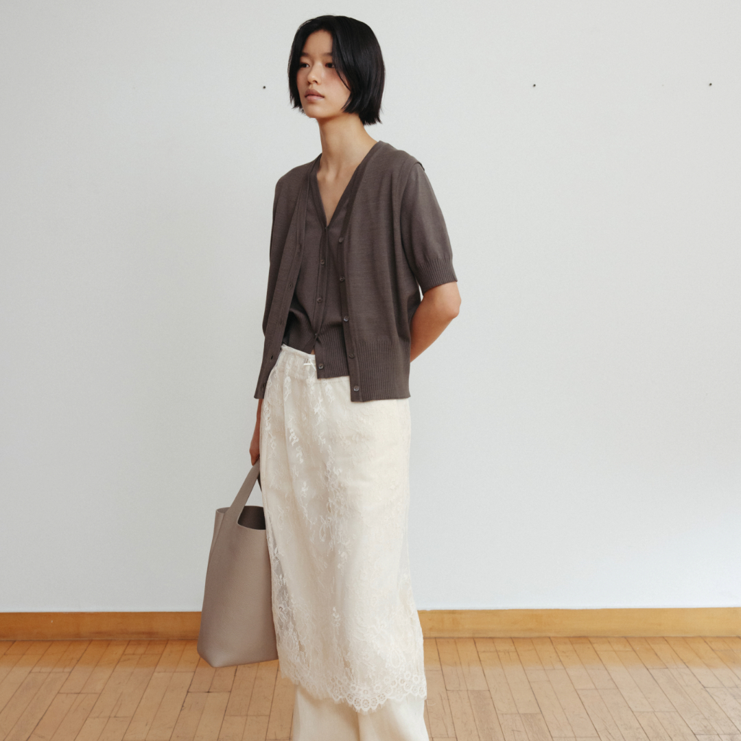 スカート MONOHA : 25SS / Mesh lace skirt (ivory) 29CM 단독] Mesh lace skirt (ivory) - 감도 깊은 취향 셀렉트샵
