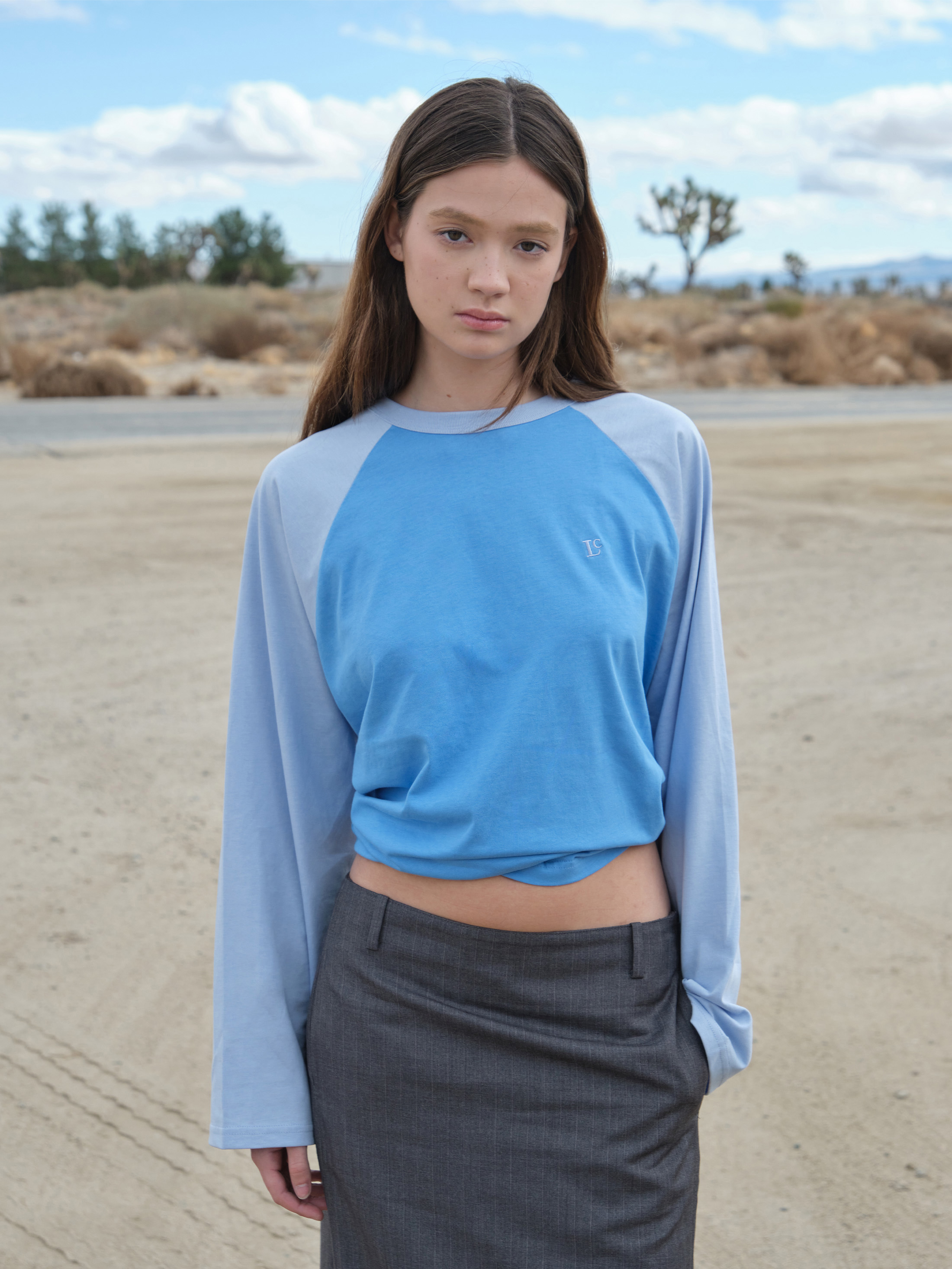 ★LOW CLASSIC★ RELAXED SLIT LONG SKIRTGREY STRIPE LC251SK01 RELAXED SLIT LONG SKIRT_GREY STRIPE_LC251SK01GT - 감도 깊은