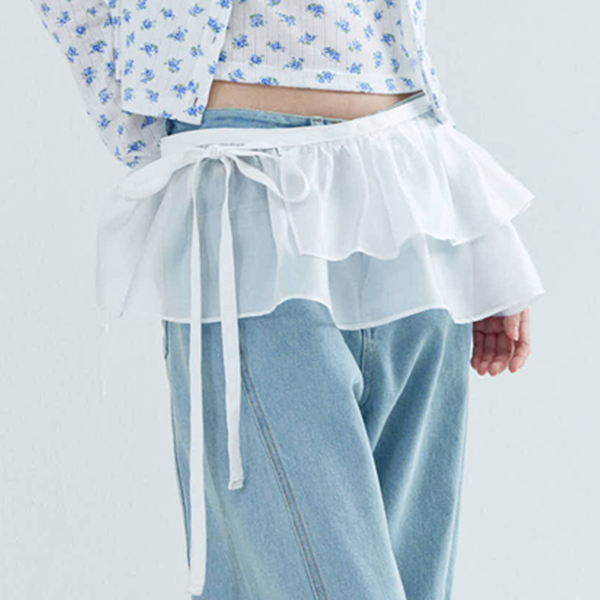 TYPESERVICE ♥ Clean Lace Layered Wrap Skirt /追跡付 Clean Lace Layered Wrap Skirt [Light Green] - 감도 깊은 취향