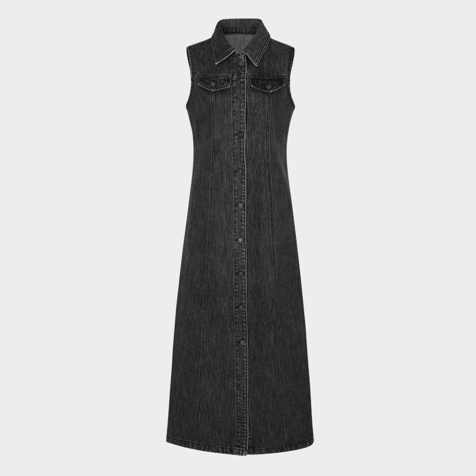 【SCULPTOR】Maxi Sleeveless Denim Coat Indigo Blue MUSINSA | SCULPTOR Maxi Sleeveless Denim Coat Indigo Blue
