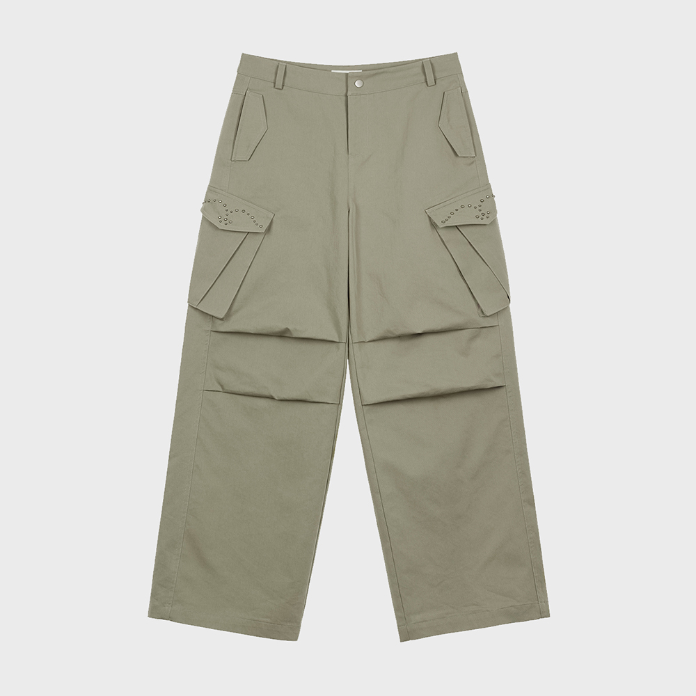 韓国ファッション カーゴパンツ[DEINET]COTTON STUD CARGO PANTS X-girl カーゴパンツ WASHED 2WAY WIDE LEG CARGO PANTS