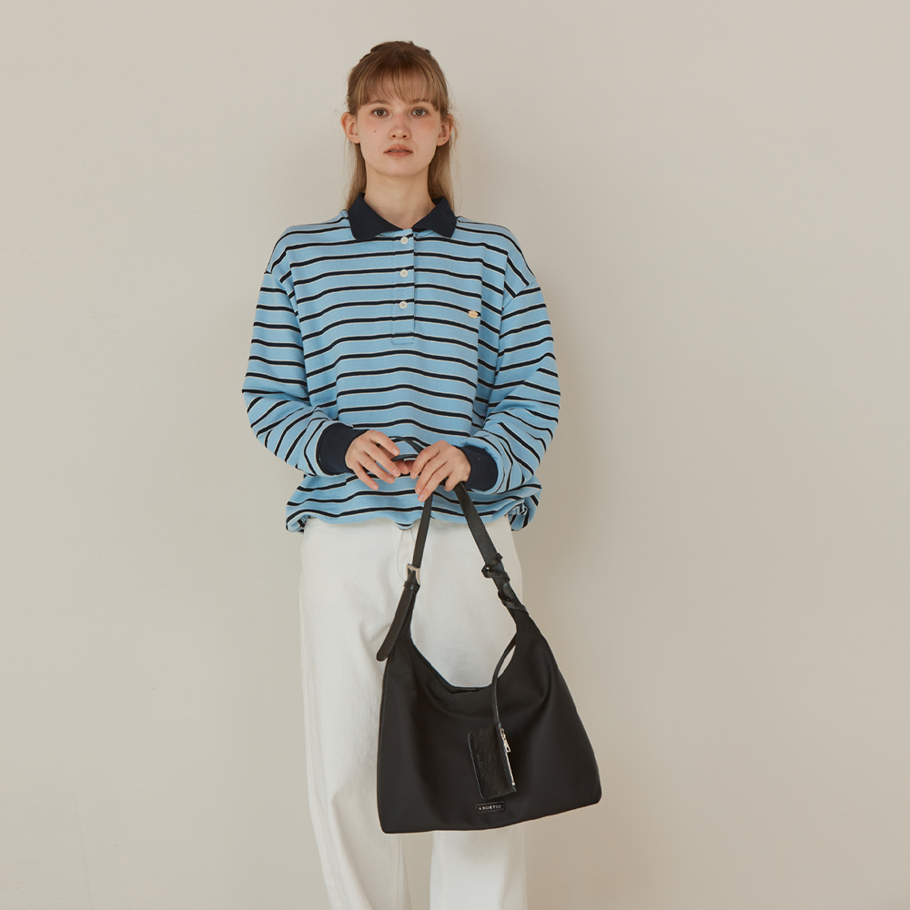 ★ANOETIC★ ANC CLASSIC HOBO BAG & CARD WALLET SET_BLACK ANC NYLON HOBO BAG & CARD WALLET SET_BLACK - 감도 깊은 취향