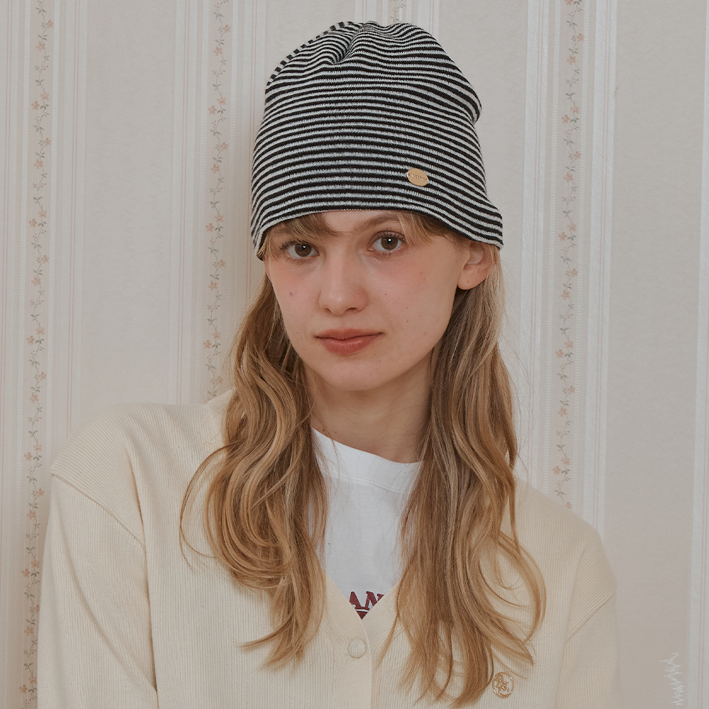 ●ANOETIC● ANC LOGO STRIPE BEANIE_BLACK ANC LOGO STRIPE BEANIE_BLACK - 감도 깊은 취향 셀렉트샵 29CM