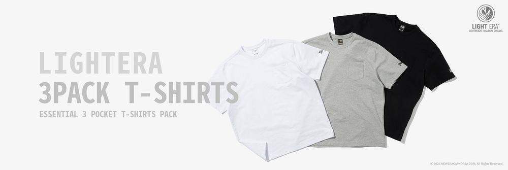 LIGHTERA™ 3 PACK ESSENTIAL POCKET T-SHIRTS, 2025