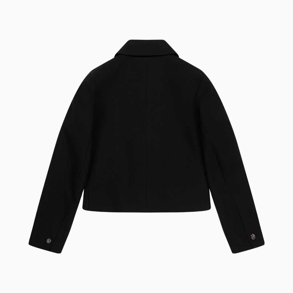 [OHESHIO] / ☆ 25SS OUND COLLAR SEMI-CROP JACKET / BLACK ROUND COLLAR SEMI-CROP JACKET, BLACK - 감도 깊은 취향 셀렉트