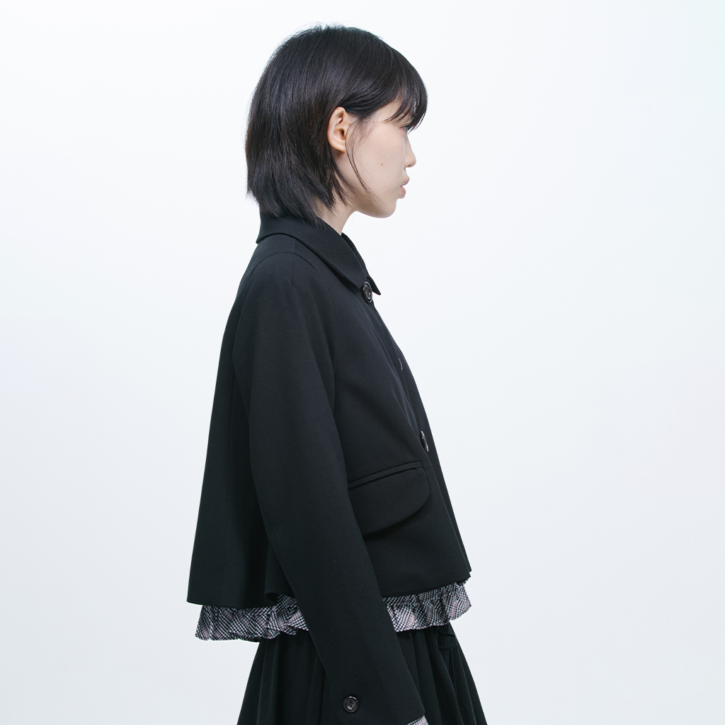 【OHESHIO】 ROUND COLLAR SEMI-CROP JACKET 2色 OHESHIO] ROUND COLLAR SEMI-CROP JACKET ☆人気☆