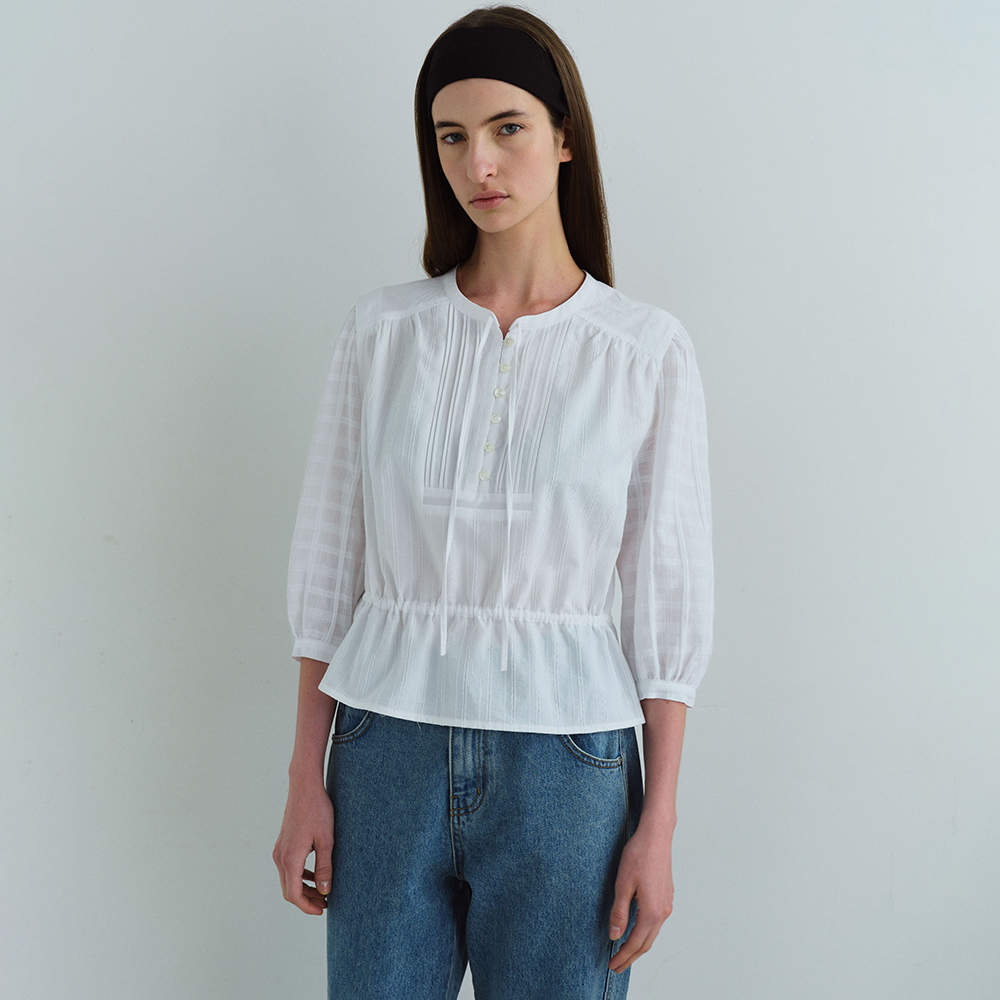 Tシャツ・カットソー Dunst JANE FRILL BLOUSE SOFT BLUE_UDBL5B222B1 DUNST-JANE FRILL BLOUSE SOFT BLUE_UDBL5B222B1│삼성물산