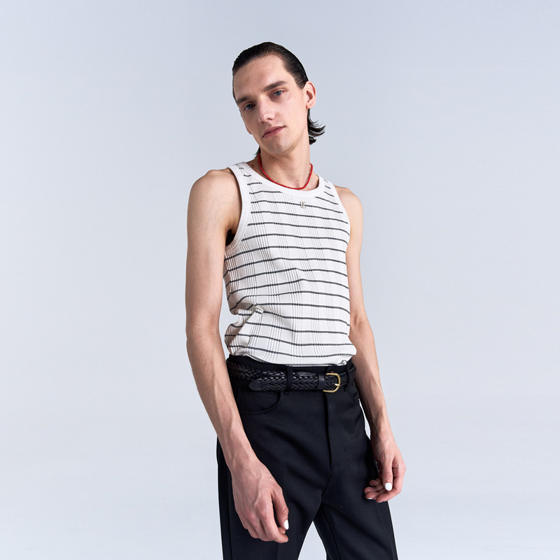NOICE LOGO STRIPED SLEEVELESS TOP ★送料込 NOICE☆LOGO STRIPED SLEEVELESS TOP