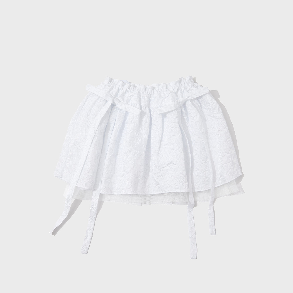 ●FOGDAWN● Rose Jacquard Volume Mini Skirt (2色) FOGDAWN】Rose Jacquard Volume Mini Skirt ミニスカート