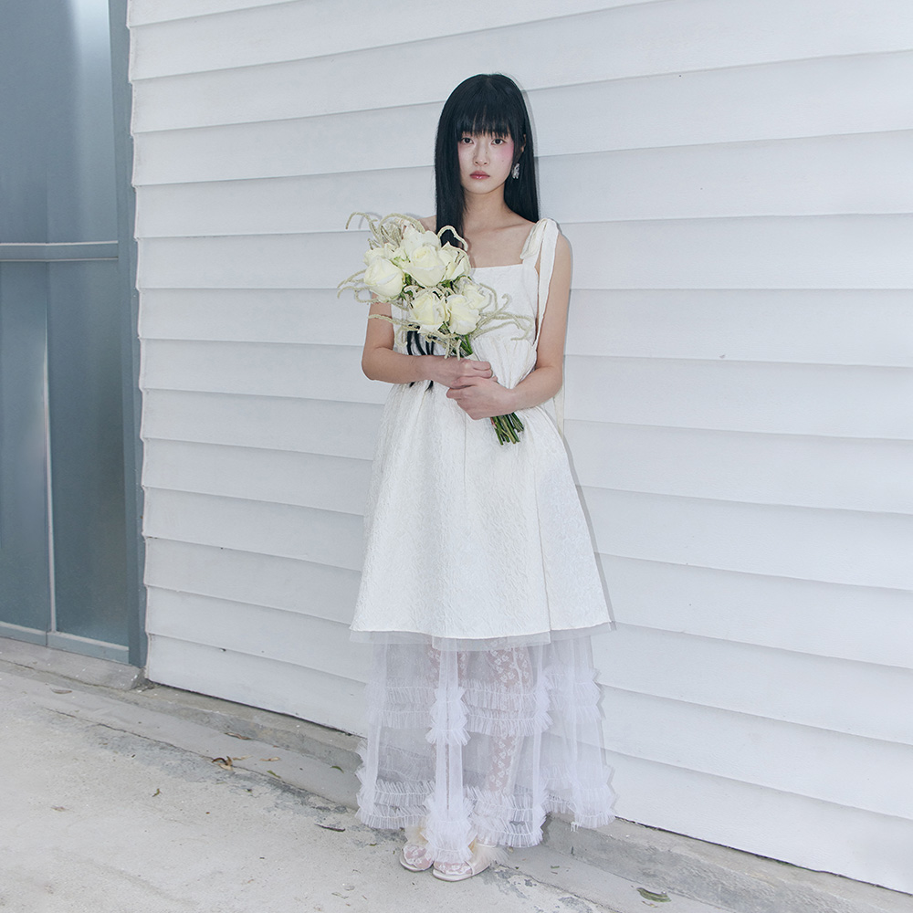 ●FOGDAWN● Star Lace Punching Cancan Skirt (white) Star Lace Punching Cancan Skirt (white) - 감도 깊은 취향