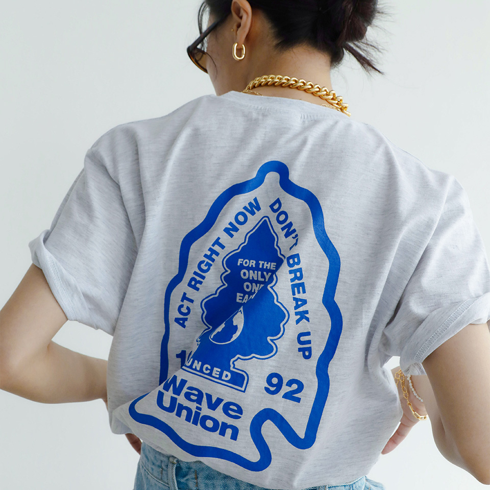 WAVE UNION★韓国 Nymphs T-shirt heather dark gray半袖Tシャツ WAVE UNION☆韓国☆人気☆Nymphs short sleeve T-shirt 半袖T