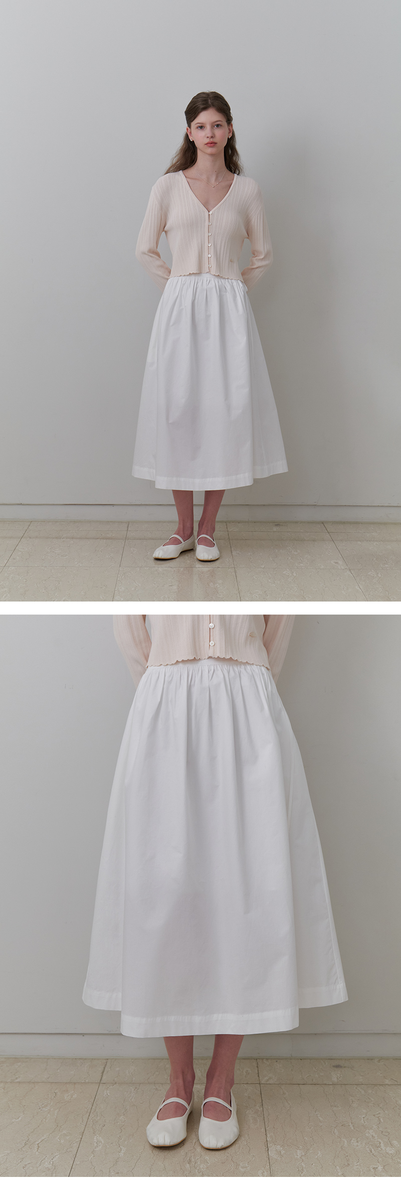 ★RE_L★ Heidi shirring skirt (white) Heidi shirring skirt (white) - 감도 깊은 취향 셀렉트샵 29CM