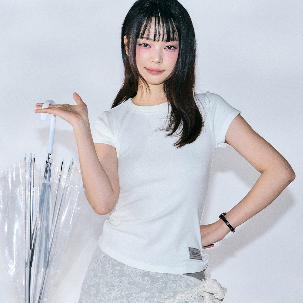 ■FANCY CLUB■ WAVE PUFF LACE T WHITE F25QB127 F25QB127WH WAVE PUFF LACE TEE (WHITE) F25QB127 - 감도 깊은 취향 셀렉트