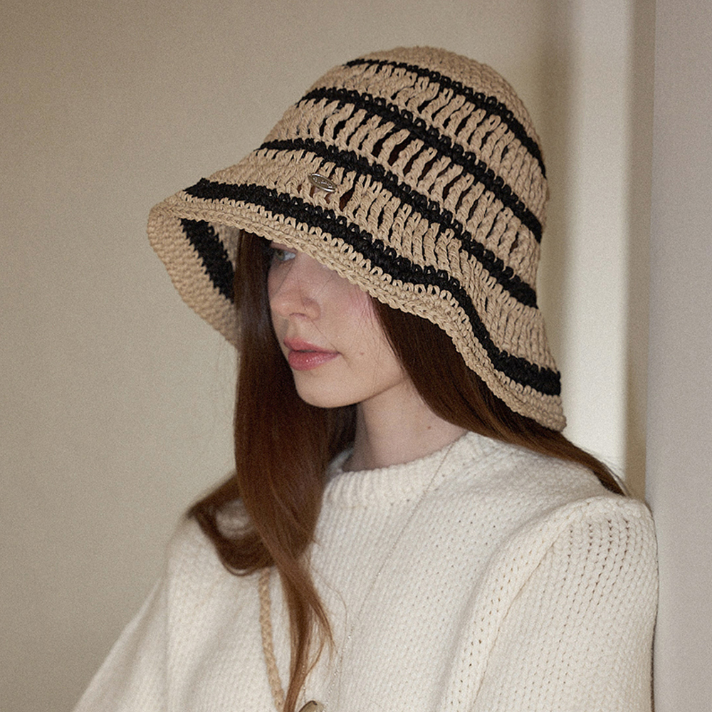 UNALLOYED★韓国★男女兼用★人気★ARGYLE KNIT BUCKET HAT 2色 ARGYLE KNIT BUCKET HAT / IVORY - 감도 깊은 취향 셀렉트샵 29CM