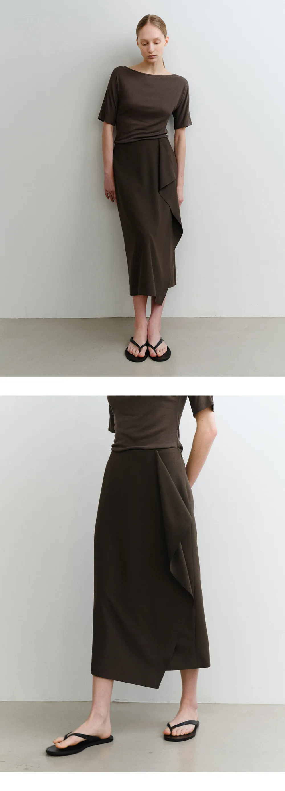 Taupe Wrap Cover Up Skirt