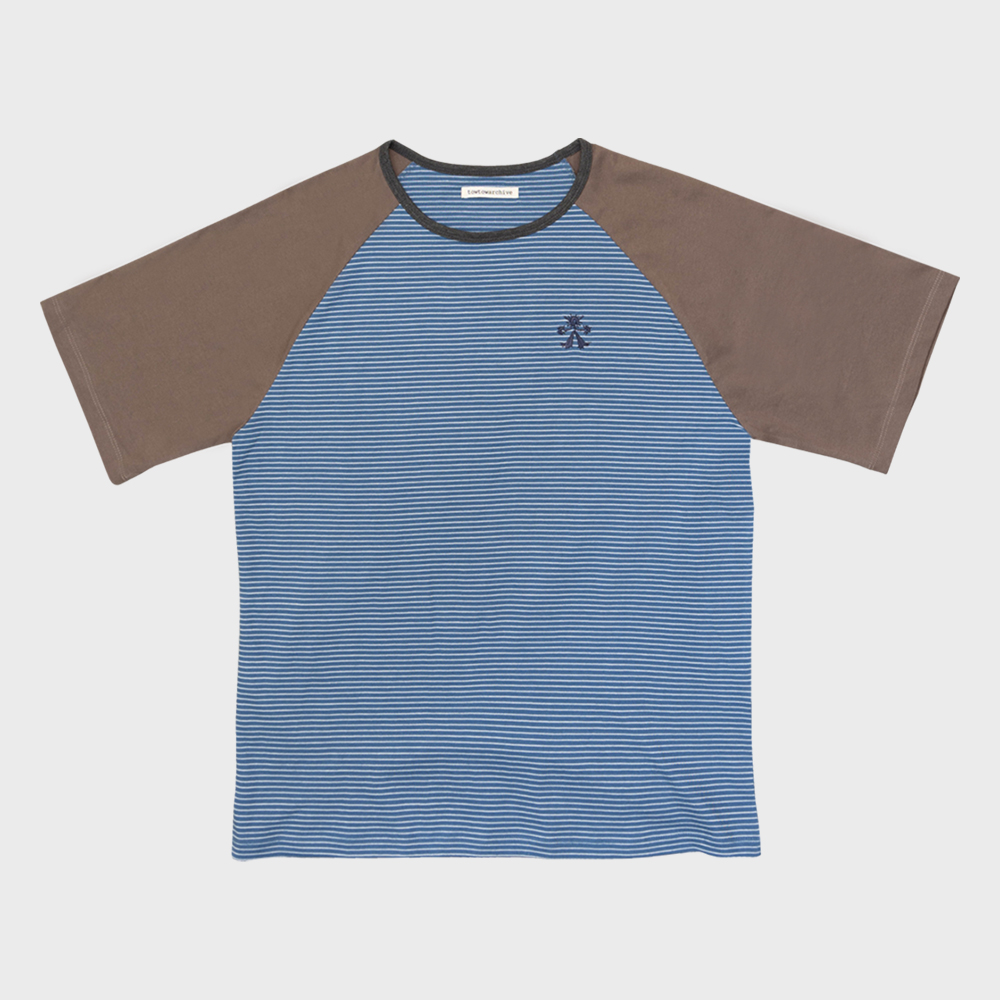 ATHLETE STRIPE HALF T-SHIRTS [SKYBLUE] - 감도 깊은 취향