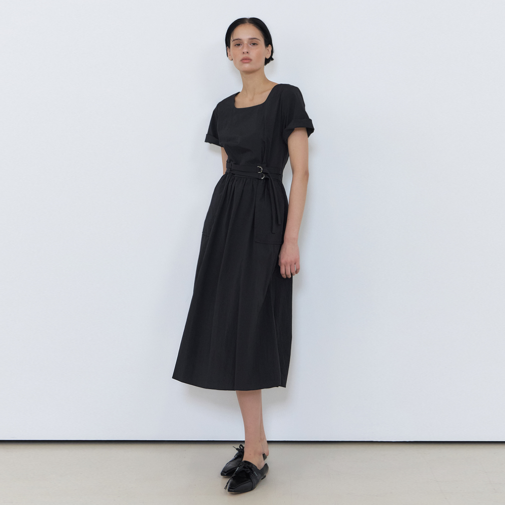 2-Way Sleeve Belted Dress, Black - 감도 깊은 취향 셀렉트샵 29CM