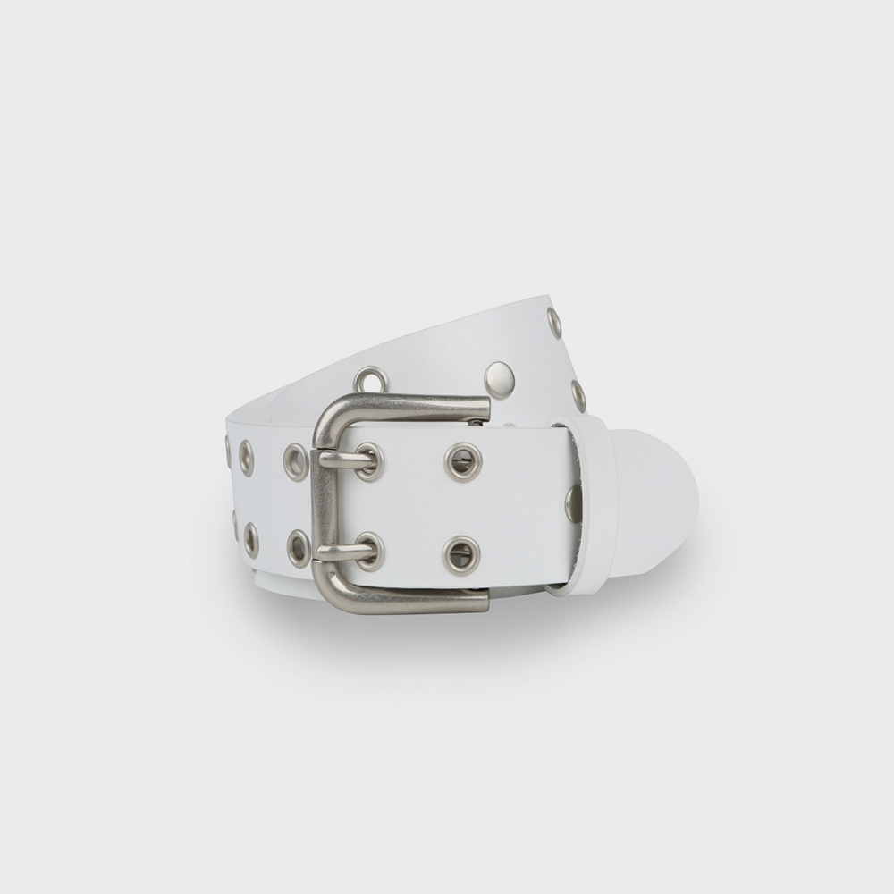 LCDC ♥ WIDE DOUBLE EYELET LEATHER BELT /追跡付 WIDE DOUBLE EYELET LEATHER BELT (BLACK) - 감도 깊은 취향
