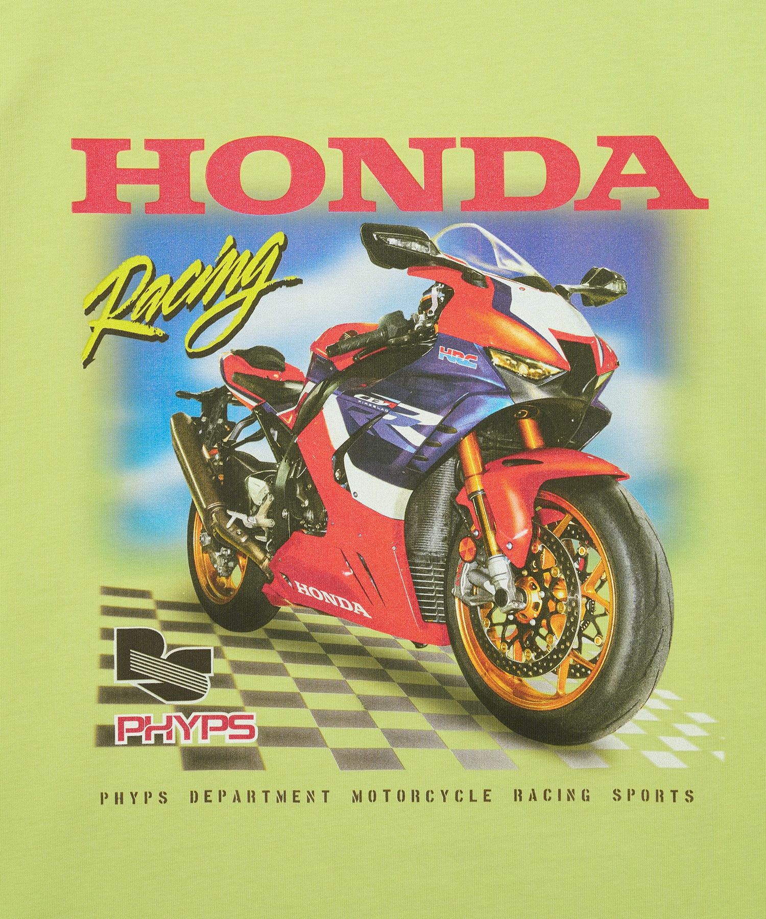 Tシャツ・カットソー HONDA MOTORCYCLE Honda Racing Fire Blade TshirtLemon Yellow Honda Racing Fire Blade T-shirt_Lemon Yellow - 감도 깊은