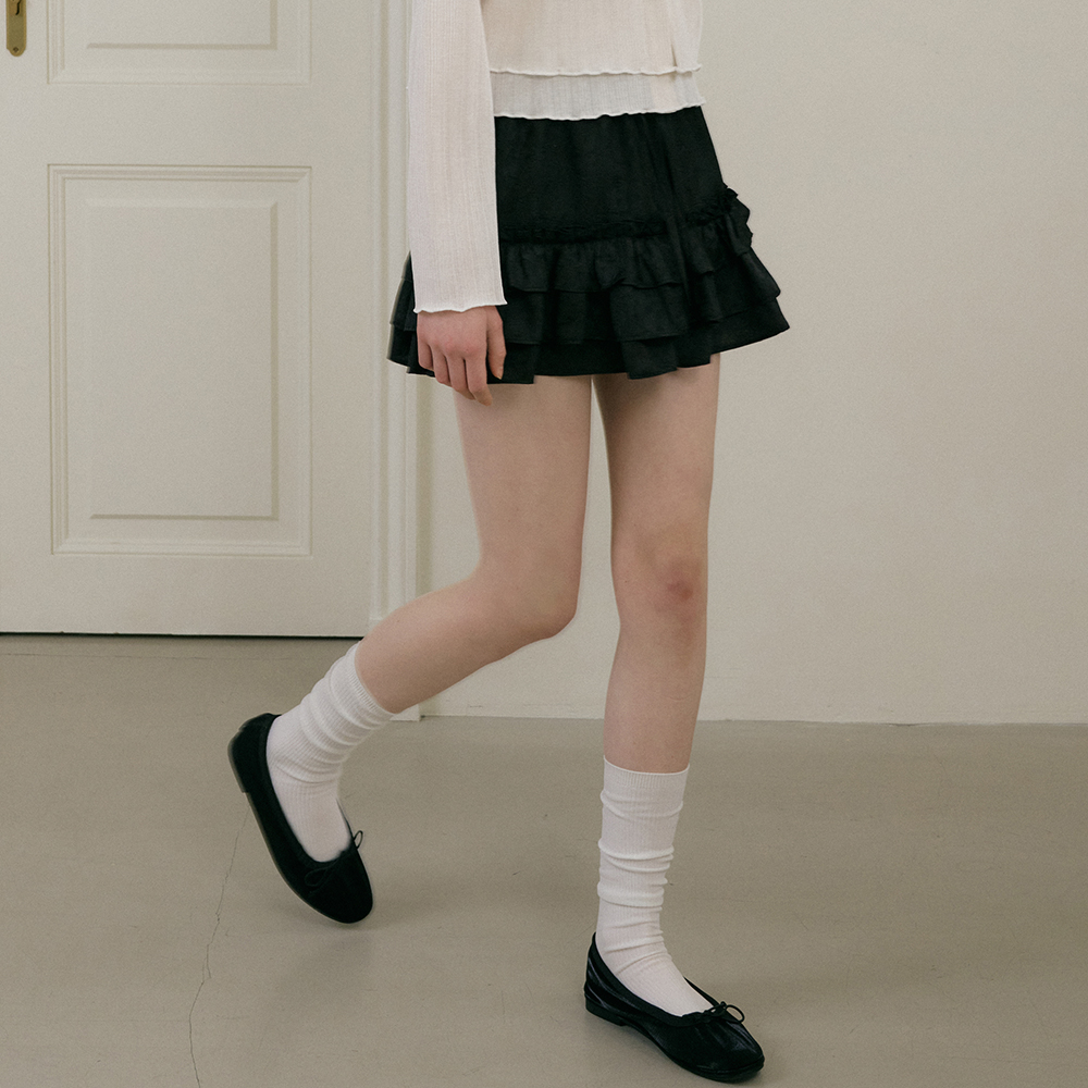 LACE PUMPKIN BANDING SKIRT BLACK - 감도 깊은 취향 셀렉트샵 29CM