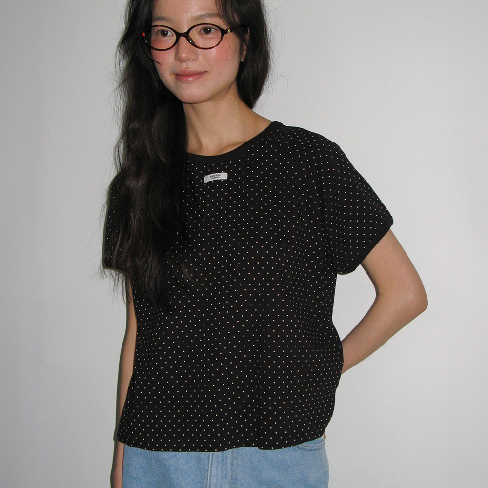 [NF]25SS★FRILL LAYERED DOT TEE FRILL LAYERED DOT TEE (BLACK) F25QB128 - 감도 깊은 취향