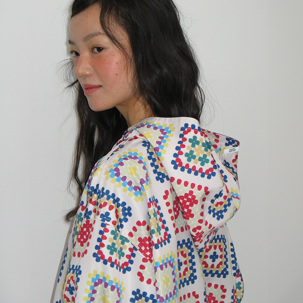★RONRON★ HEART CROCHET PATTERN FLEECE JACKET IVORY RR24DJK Buy Ronron Heart Crochet Pattern Fleece Jacket Ivory Online