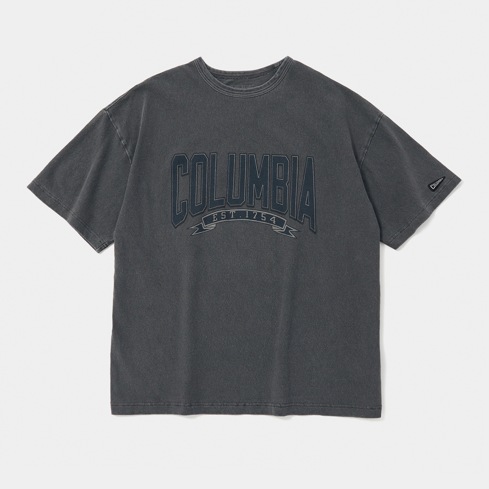 ★★Columbia★★ CU 80S VINTAGE CRACK LOGO GARAMENTS DYING S CU 80S VINTAGE CRACK LOGO GARAMENTS DYING S/S T-SHIRTS 차콜