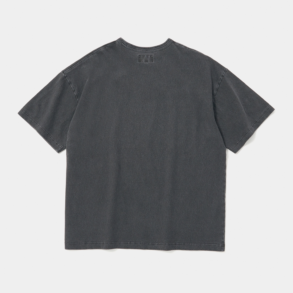 CU 80S VINTAGE CRACK LOGO GARAMENTS DYING S/S T-SHIRTS 차콜