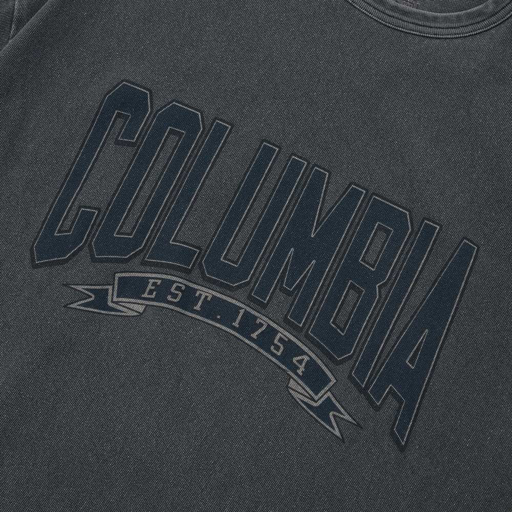 ★★Columbia★★ CU 80S VINTAGE CRACK LOGO GARAMENTS DYING S CU 80S VINTAGE CRACK LOGO GARAMENTS DYING S/S T-SHIRTS 차콜