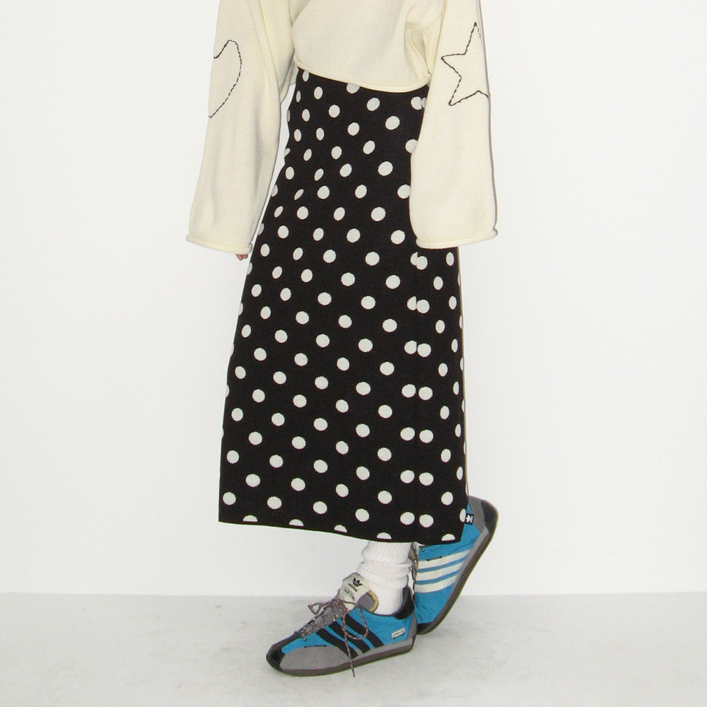 ★2024SS新作★RONRON★RIBBON SCOTCH LAYERED KNIT LAP SKIRT ribbon_skirt_original_rodeo_vo