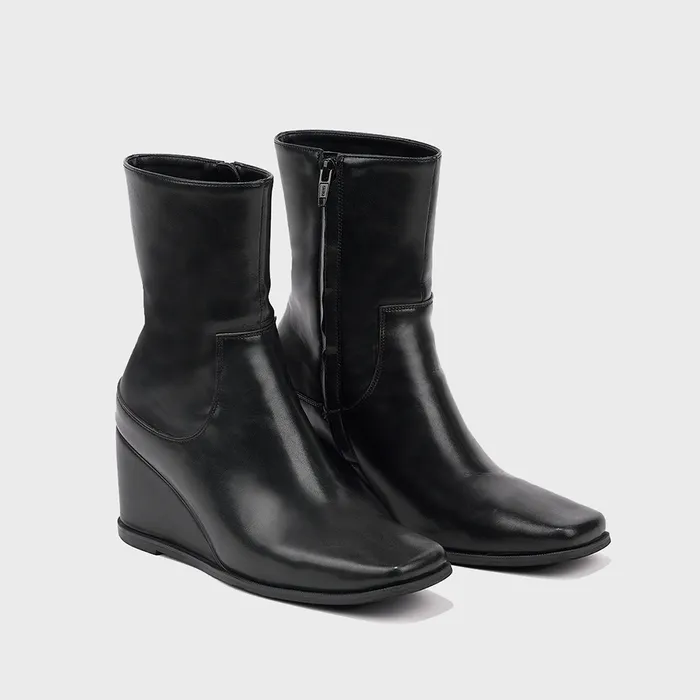 ショートブーツ・ブーティ DEINET SQUARE BOLD MIDDLE BOOTS IN BLACK SQUARE BOLD MIDDLE BOOTS IN BLACK - 감도 깊은 취향 셀렉트샵 29CM