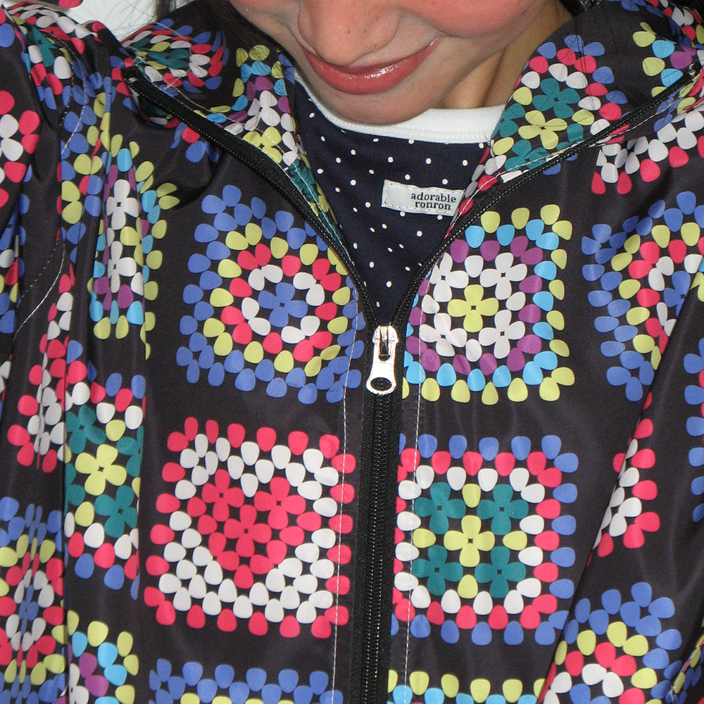 新作【RONRON】HEARTCROCHET PATTERN HOODED WINDBREAKER JUMPER HEART CROCHET PATTERN HOODED WINDBREAKER JUMPER PINK