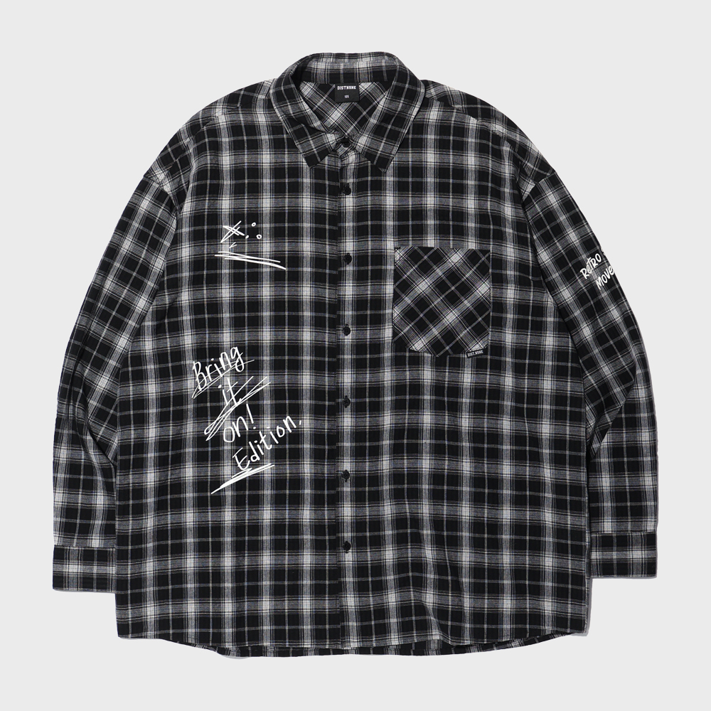 BBD No Sympathy Layered Check Shirt (Black) - 감도 깊은 취향