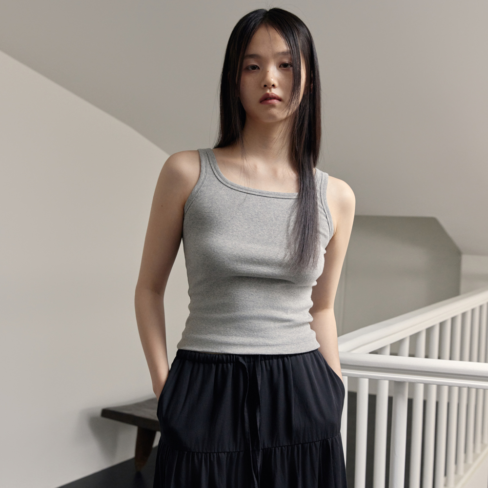 ★ LMC★ WM LACE BASIC SLEEVELESS TOP heather gray 0LM45SSV LMC WM Lace Basic Sleeveless Top - Heather Gray